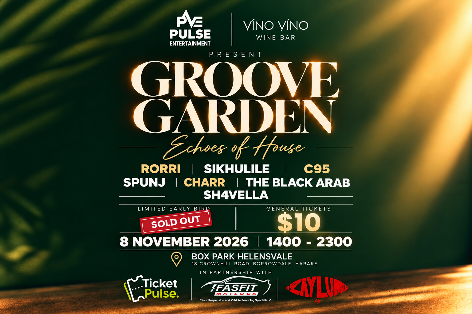 Groove Garden | Echoes of House — Box Park Helensvale, Harare