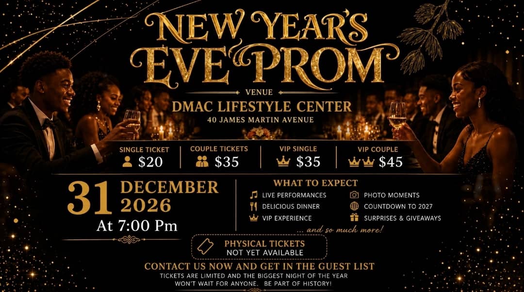 New Year's Eve Prom 2026 — DMAC Lifestyle Center, Harare